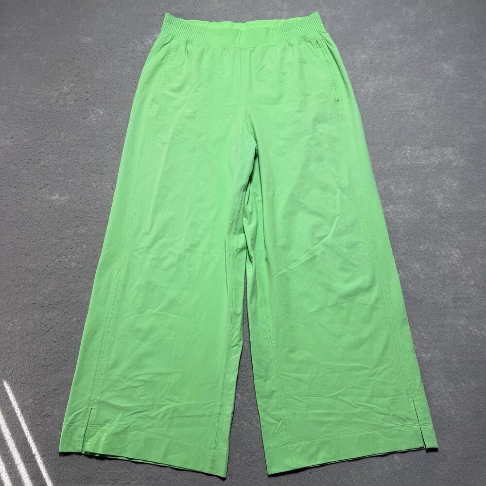 Lululemon Wide-Leg High-Rise Pant Large Pistachio Neon Green Stretch Woven